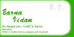 barna vidam business card